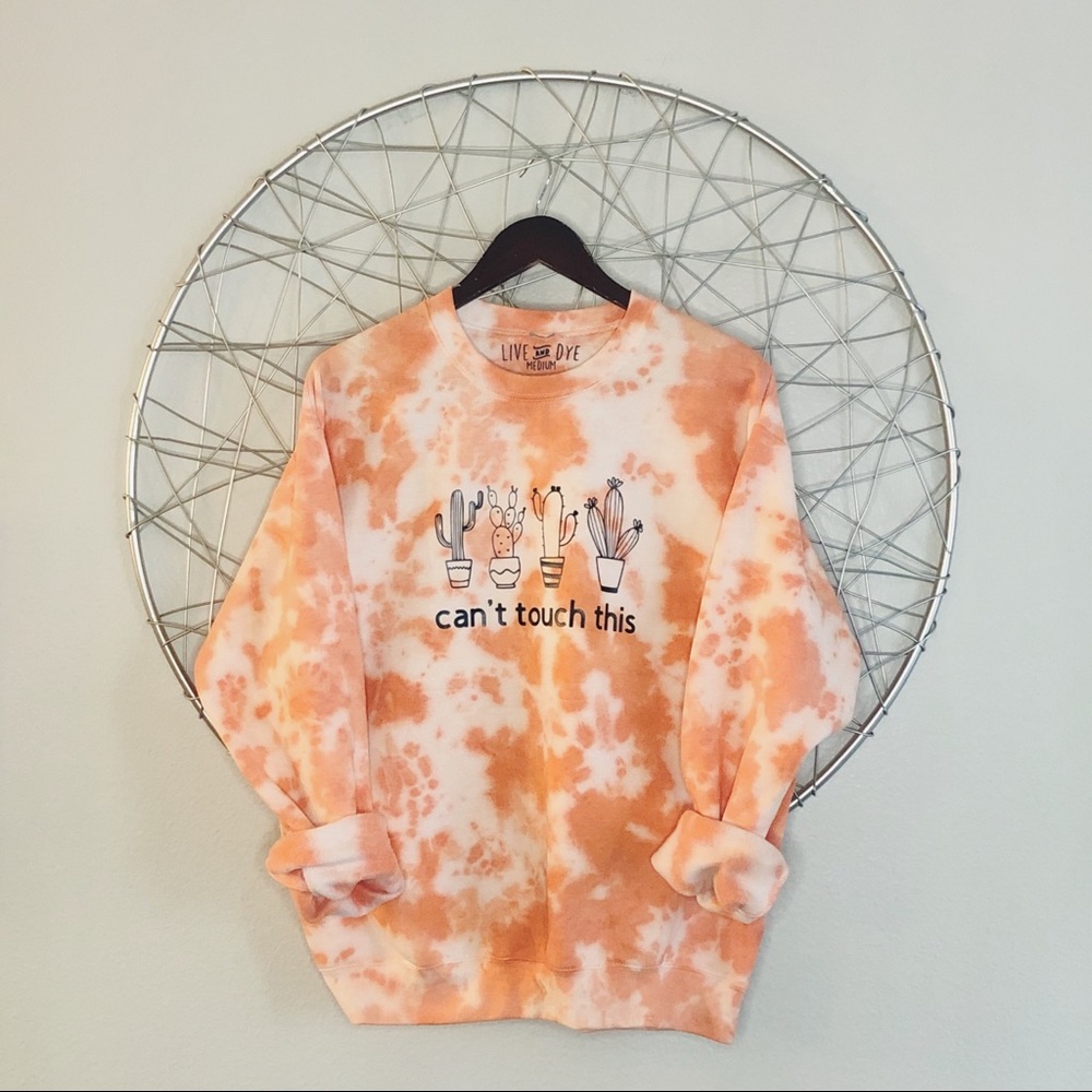 NEW can’t touch this cactus tie dye crewneck